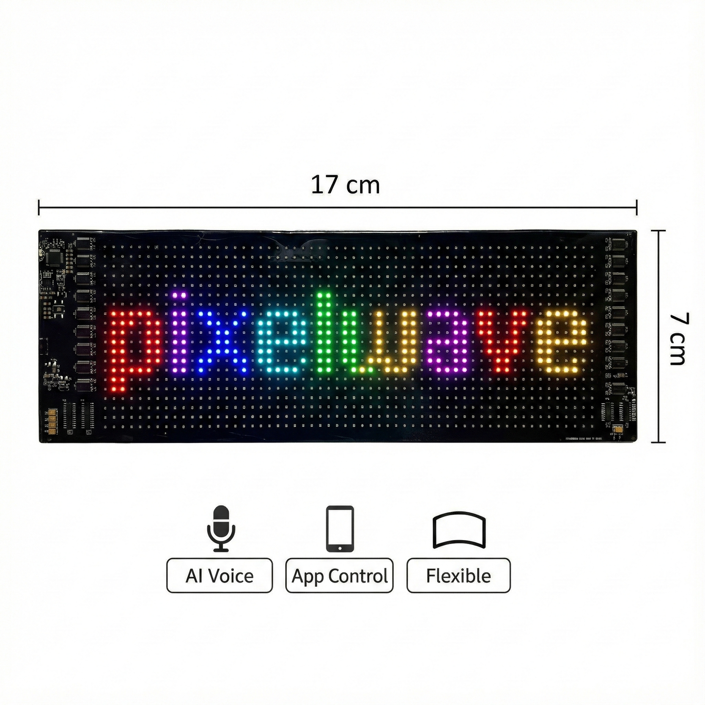 Pantalla LED Flexible con Control por Voz "AI", Programable mediante APP